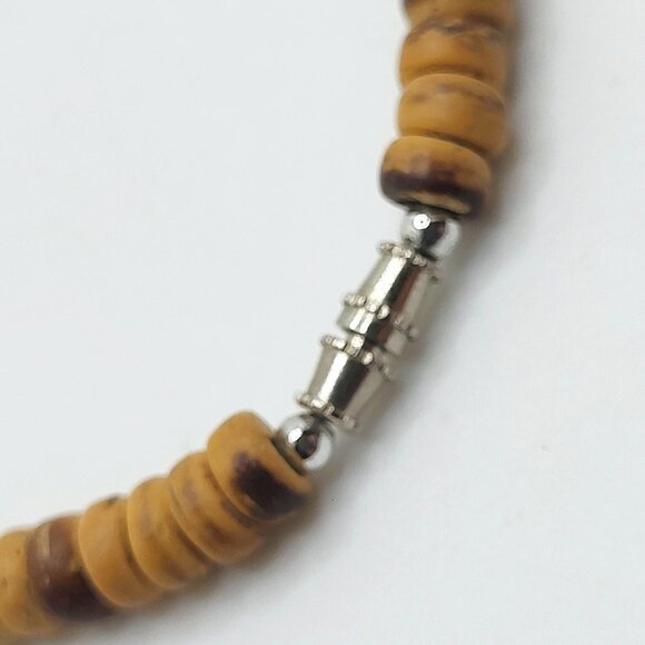 Curly Shell & Coconut Shell Heshi Anklet Barrel Clasp 9.5" - Picture 7 of 7